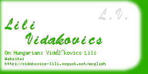lili vidakovics business card